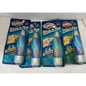 Set Lot of 4 Clorox Bleach Pen Gel Whites Dual Tipped 2 oz Sealed Discontinued